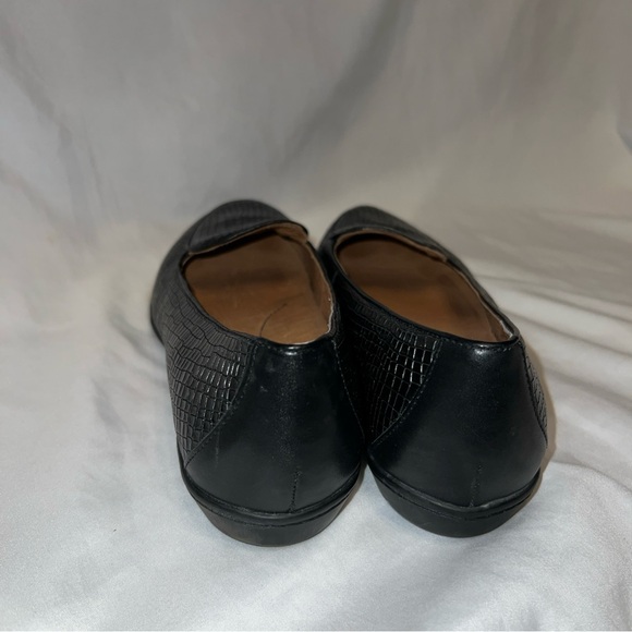 Dansko Nastacia Black Croc Embossed Leather Loafers Flats Size 37 Slip On - Picture 6 of 9